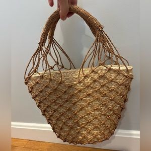 J. Crew Sedona Basket Bag in Straw - Burnt Caramel
